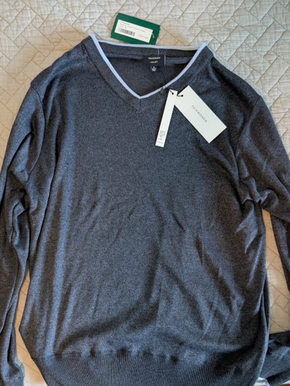 7 Diamonds Mens V neck sweater XL NWT